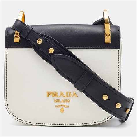 prada leather city saddle bag|PRADA City Calf Pionniere Saddle Bag Black.